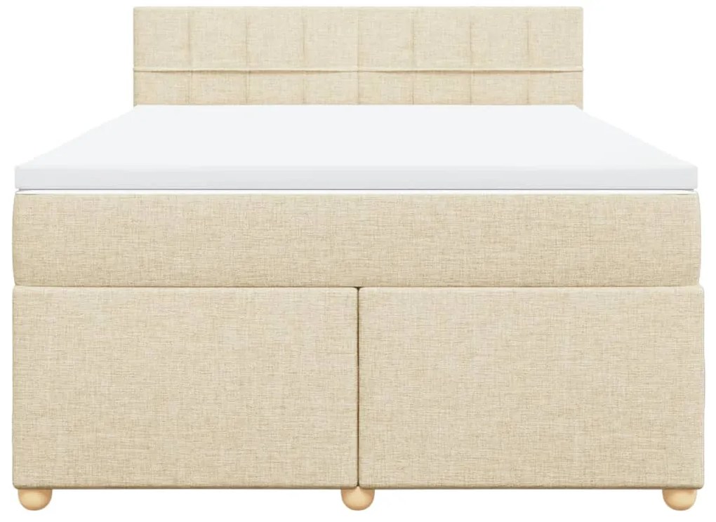 Cama com molas/colchão 140x200 cm tecido cor creme
