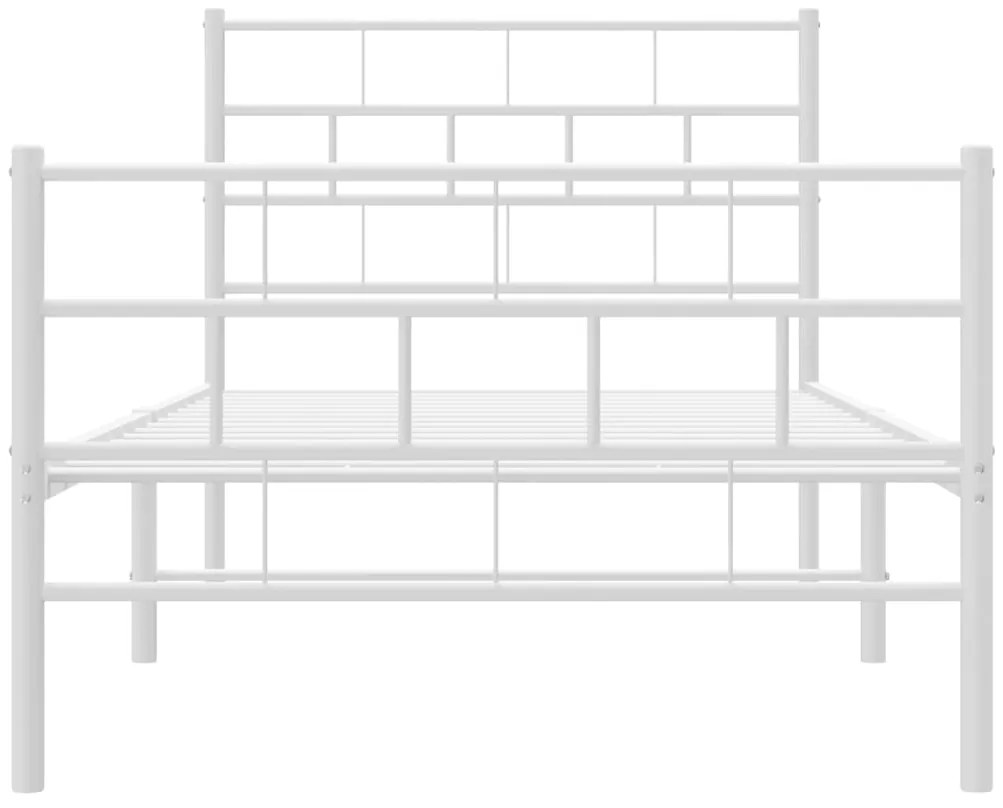 Estrutura de cama com cabeceira e pés 80x200 cm metal branco