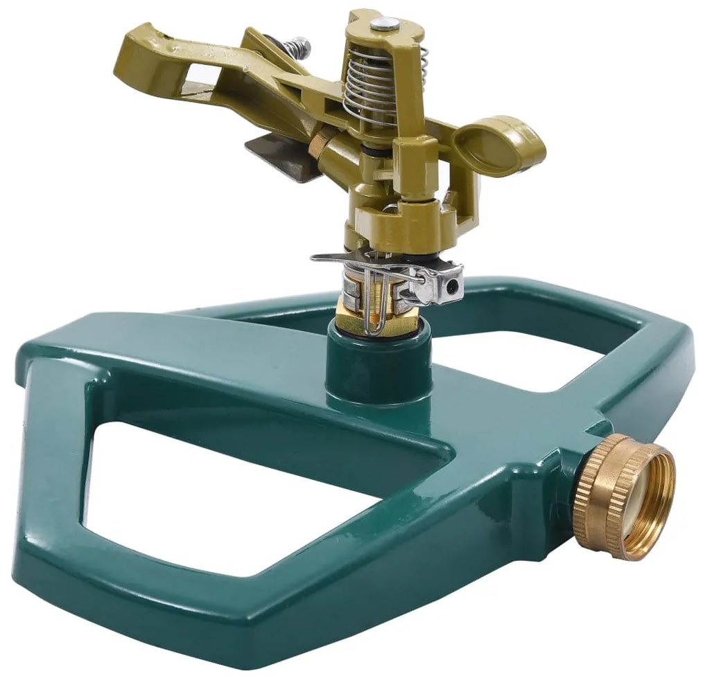 vidaXL Aspersor rotativo 21x22x13 cm metal verde