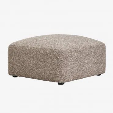 Puff Quadrado 75x75 Cm Estofado Bastian Tecido Bouclé Castanho Moka - Sklum