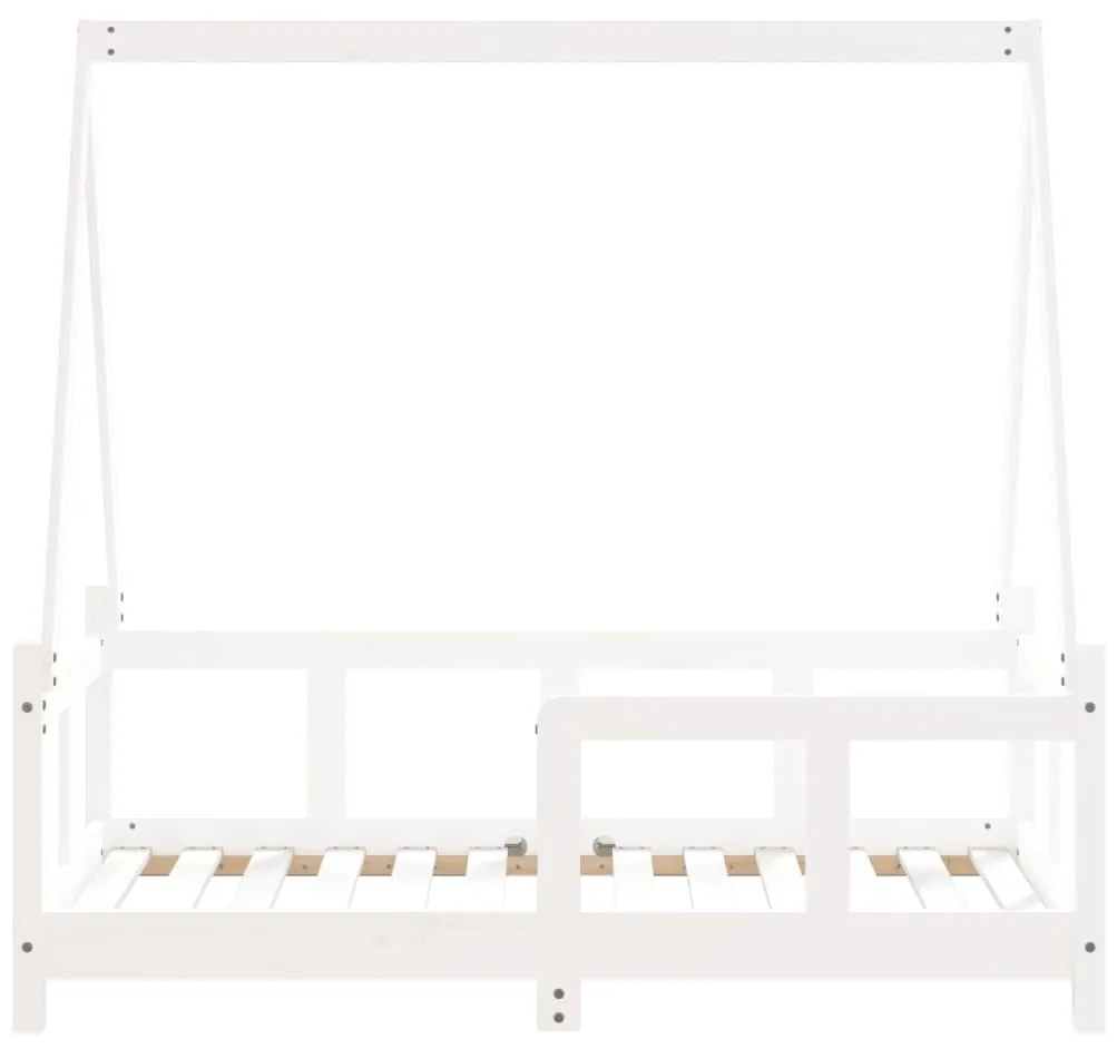 Estrutura de cama infantil 70x140 cm pinho maciço branco