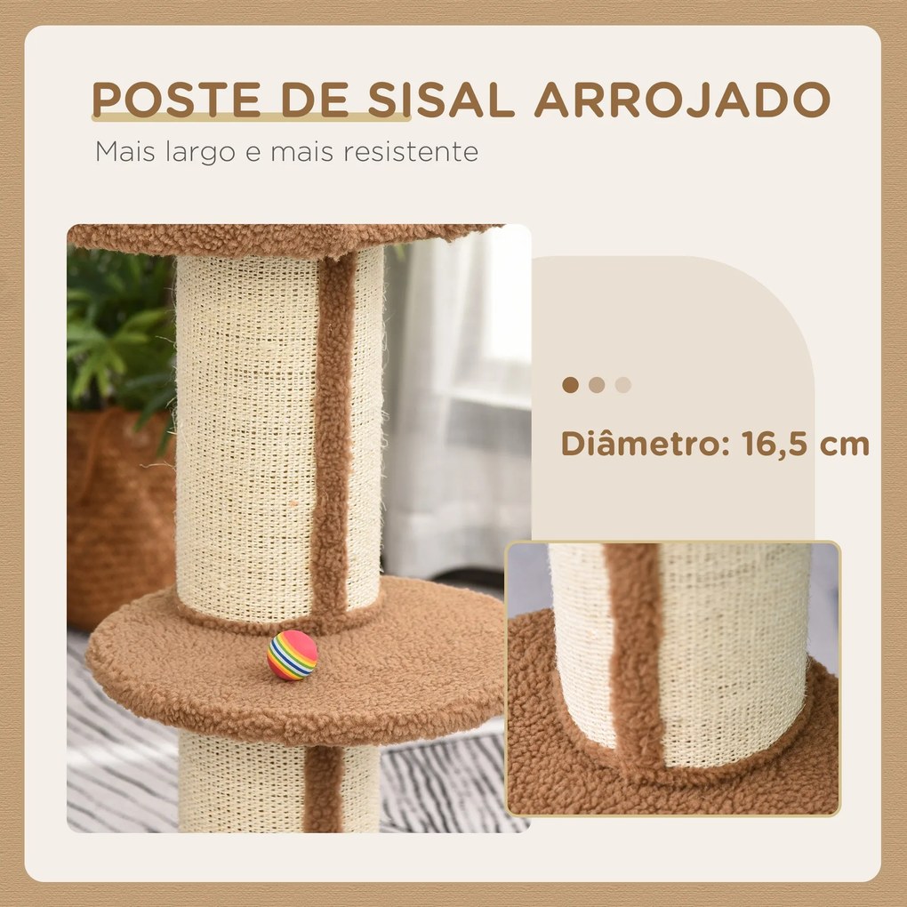 PawHut Arranhador para Gatos Altura 91 cm Arranhador para Gatos de 3 N