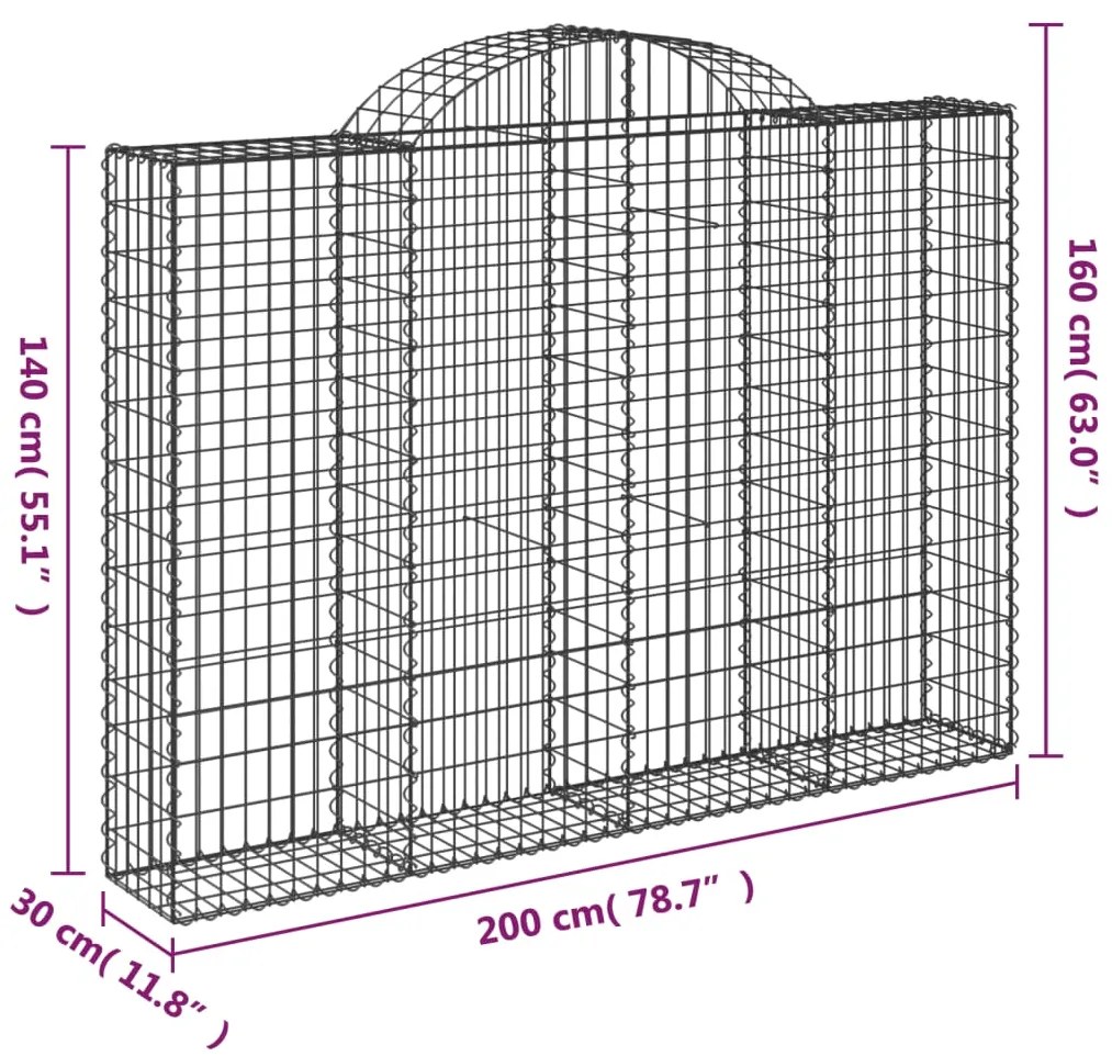 Cestos gabião arqueados 10 pcs 200x30x140/160 ferro galvanizado