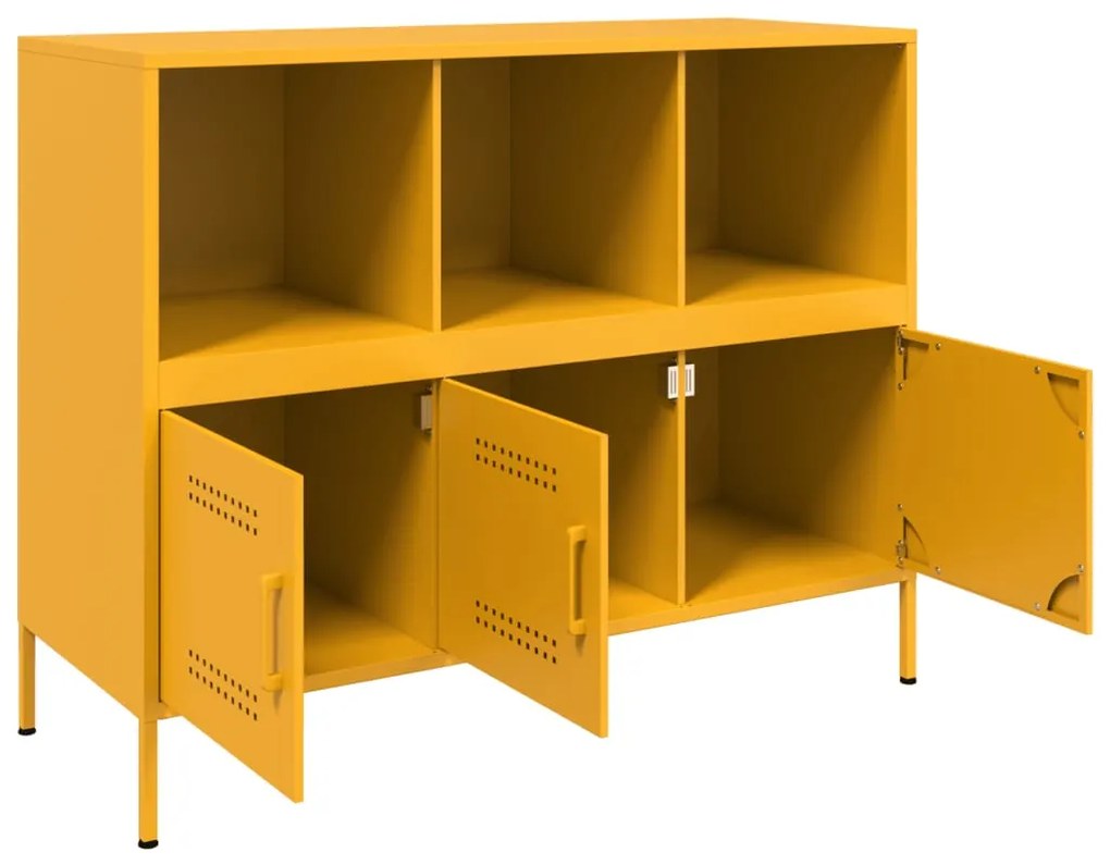 Aparador 100,5x39x79 cm aço amarelo mostarda