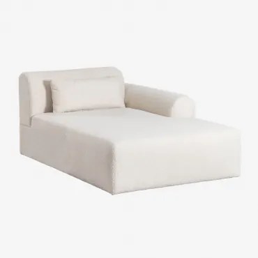 Módulo Chaise Longue Direito Para Sofá Modular Em Tosquia Borjan Chenille Branco - Sklum