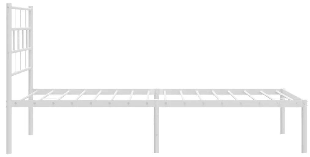 Estrutura de cama com cabeceira 75x190 cm metal branco