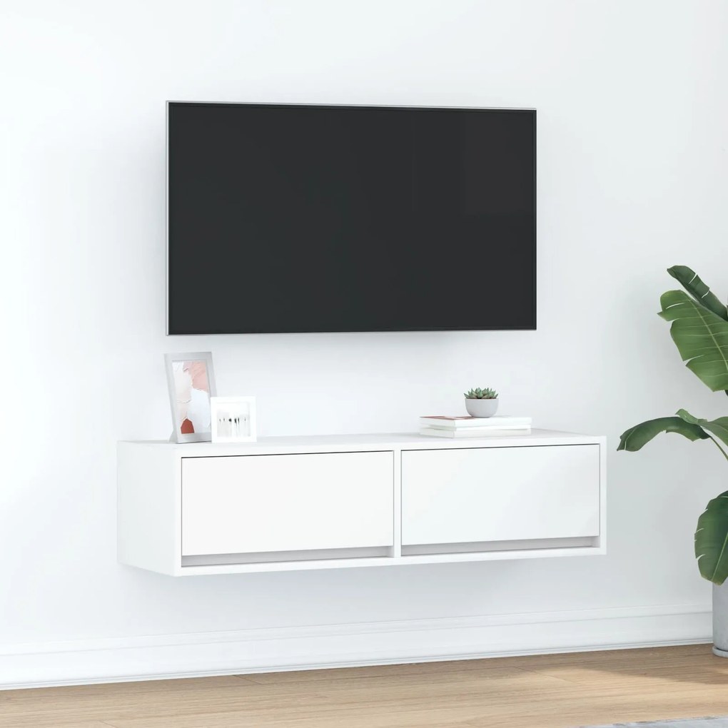 Armário de TV vidaXL Branco 100x31x25,5 cm Madeira de Engenharia