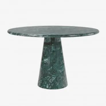Mesa De Jantar Redonda Ø120 Cm Em Mármore Alodia Mármore Verde Udaipur - Sklum