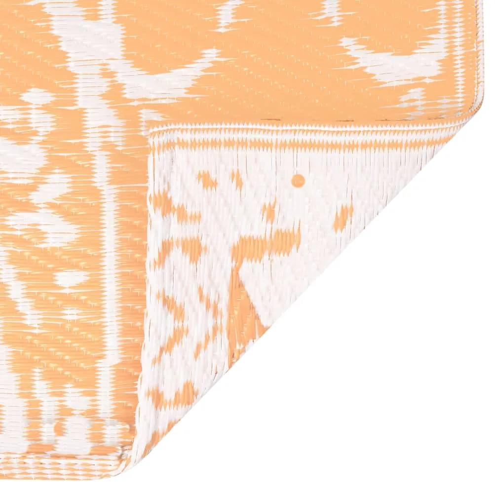Tapete de exterior 80x150 cm PP laranja e branco