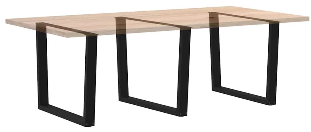 Pernas para mesa de jantar em V 3 peças, pretas, 100x(72-73,3) cm, aço
