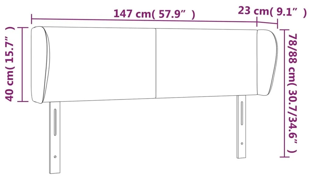 Cabeceira de cama c/ abas veludo 147x23x78/88cm verde-escuro