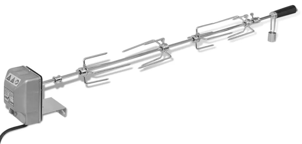 42247 vidaXL Espeto giratório p/ churrasqueira + motor de aço 1000 mm