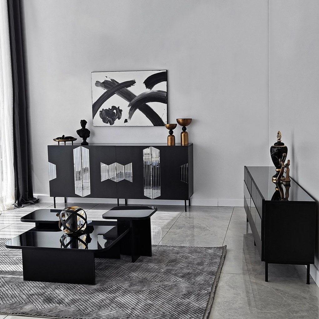 Console Vienna – Preto – 180 cm x 80 cm x 40 cm