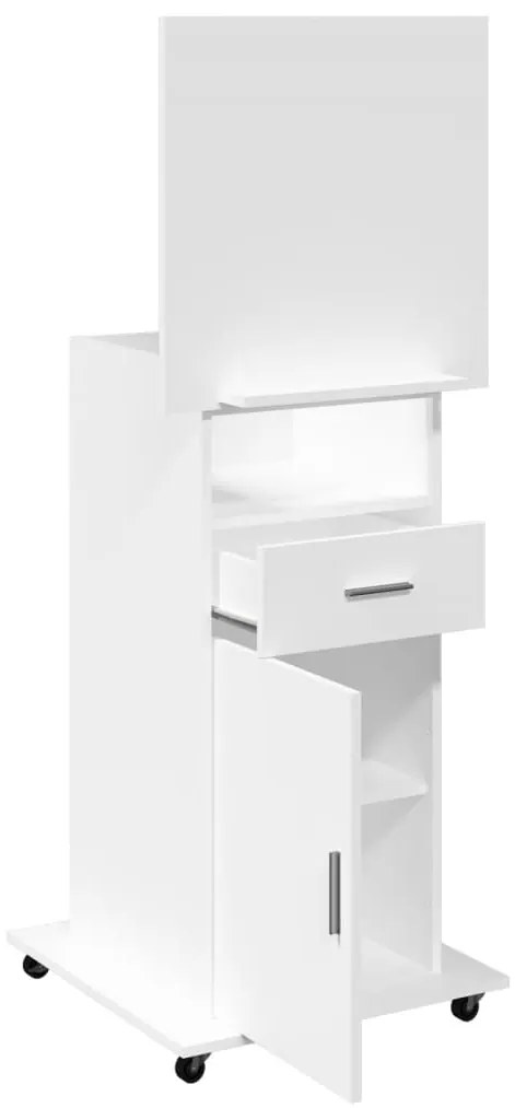 Púlpito c/ rodas e gaveta 55x55x107 cm derivados madeira branco