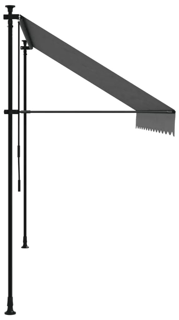 Toldo retrátil 300x150 cm tecido e aço antracite