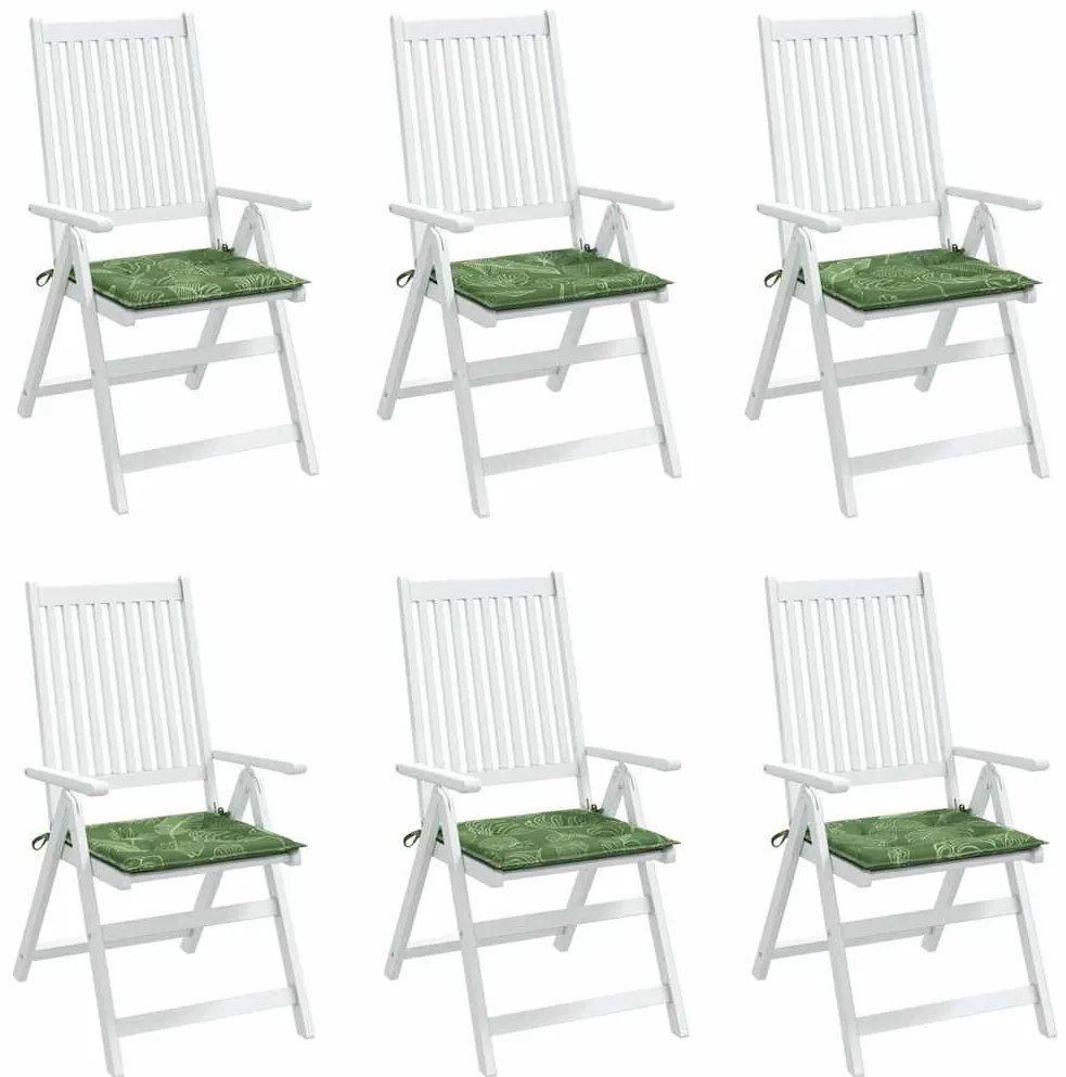 Almofadões p/ cadeira 6pcs 50x50x4cm tecido padrão folhas
