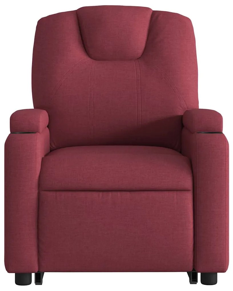 Poltrona elevatória de massagens elétrica tecido vermelho tinto