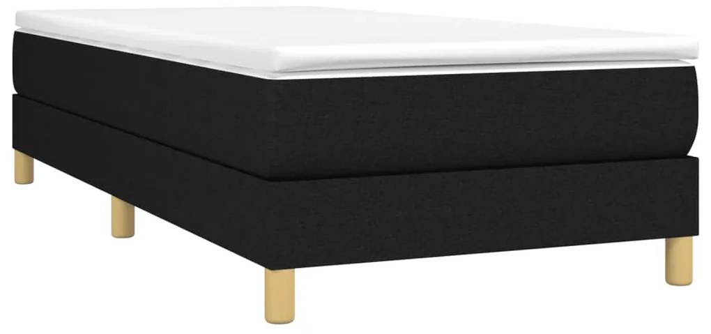 Estrutura de cama sem colchão 90x200 cm tecido preto