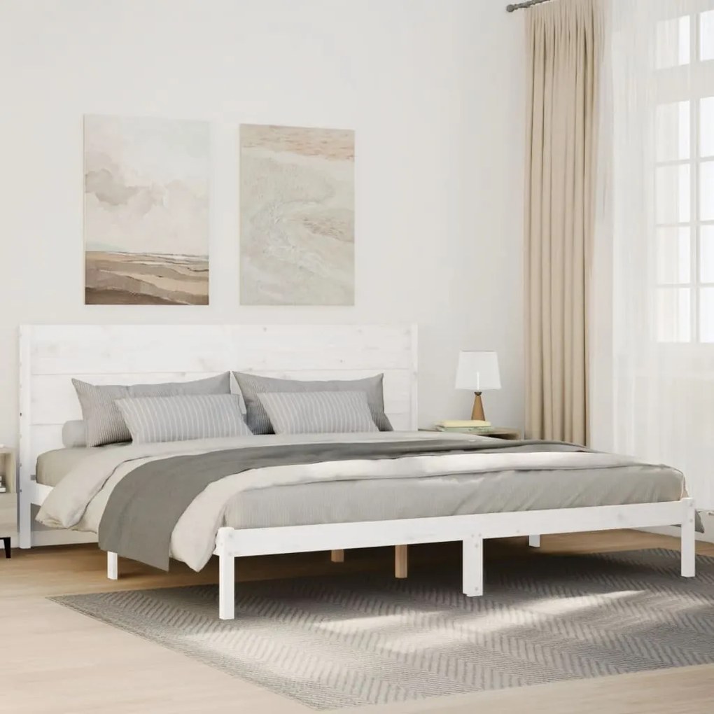 vidaXL Cama extra longa sem colchão 200x210 cm madeira maciça
