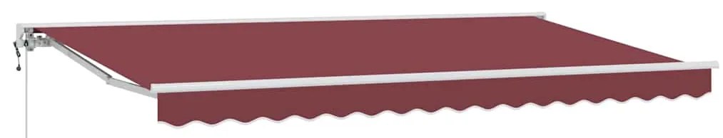 Toldo Retrátil Manual Borgonha 350x200 cm Tecido