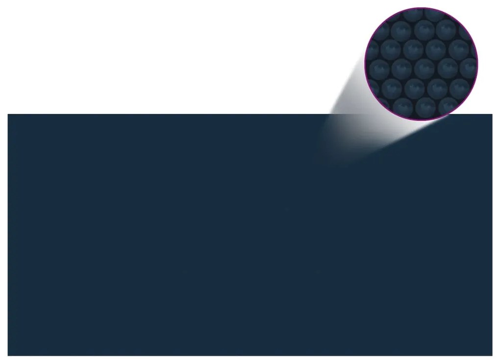 Película para piscina PE solar flutuante 600x300cm preto e azul