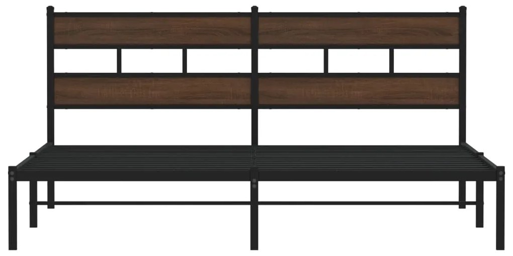 Cama sem colchão com cabeceira 190x200 cm carvalho castanho