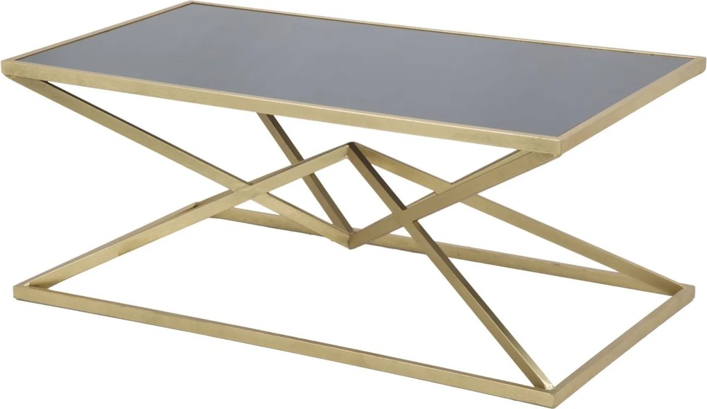 MESA DE CENTRO PIRAMID 110X60X45 CM DOURADO E PRETO