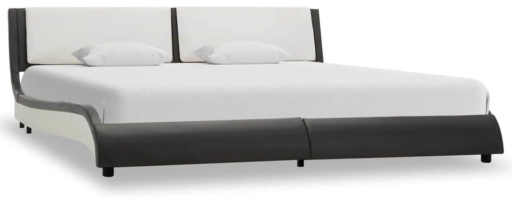 vidaXL Estrutura da Cama Cinzento e branco 160 x 200 cm