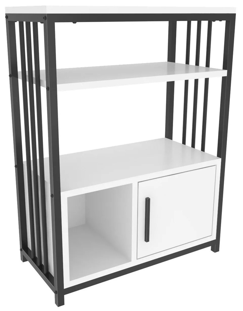 Estante Letos – Branco/Preto – 60x80x29,6 cm