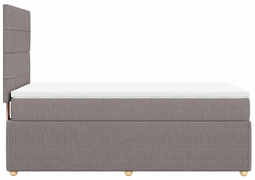 Cama com molas/colchão 80x200 cm tecido castanho-acinzentado