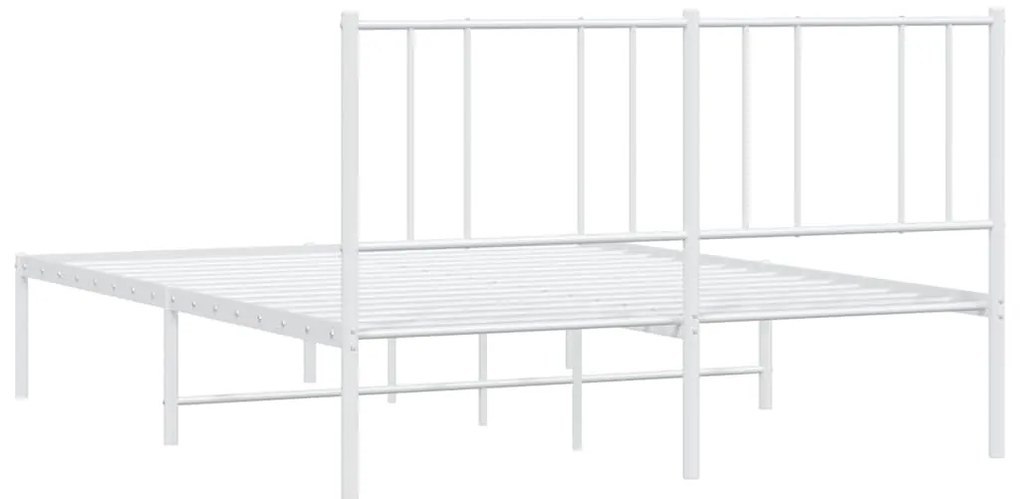 Estrutura de cama com cabeceira 150x200 cm metal branco