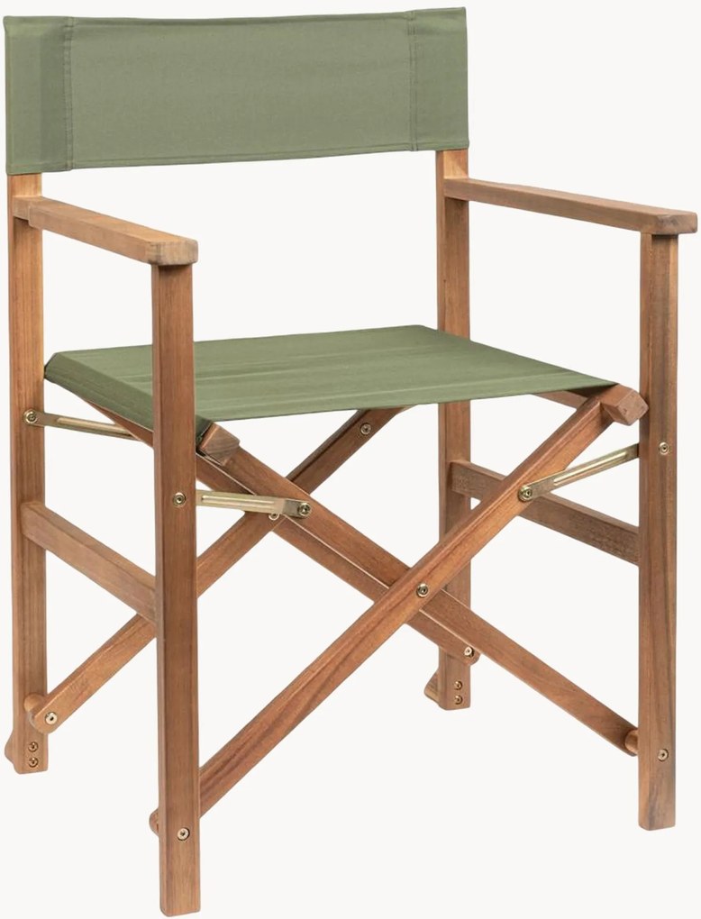 Cadeiras de jardim dobráveis em madeira de acácia com braços Noemi, conjunto de 2