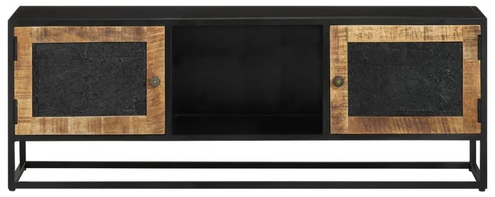 Móvel de TV 110x30x40 cm madeira de mangueira maciça e ferro