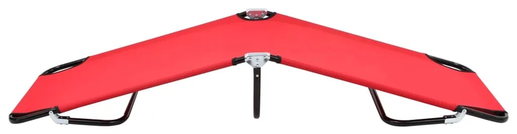 Espreguiçadeira/cama dobrável aço vermelho