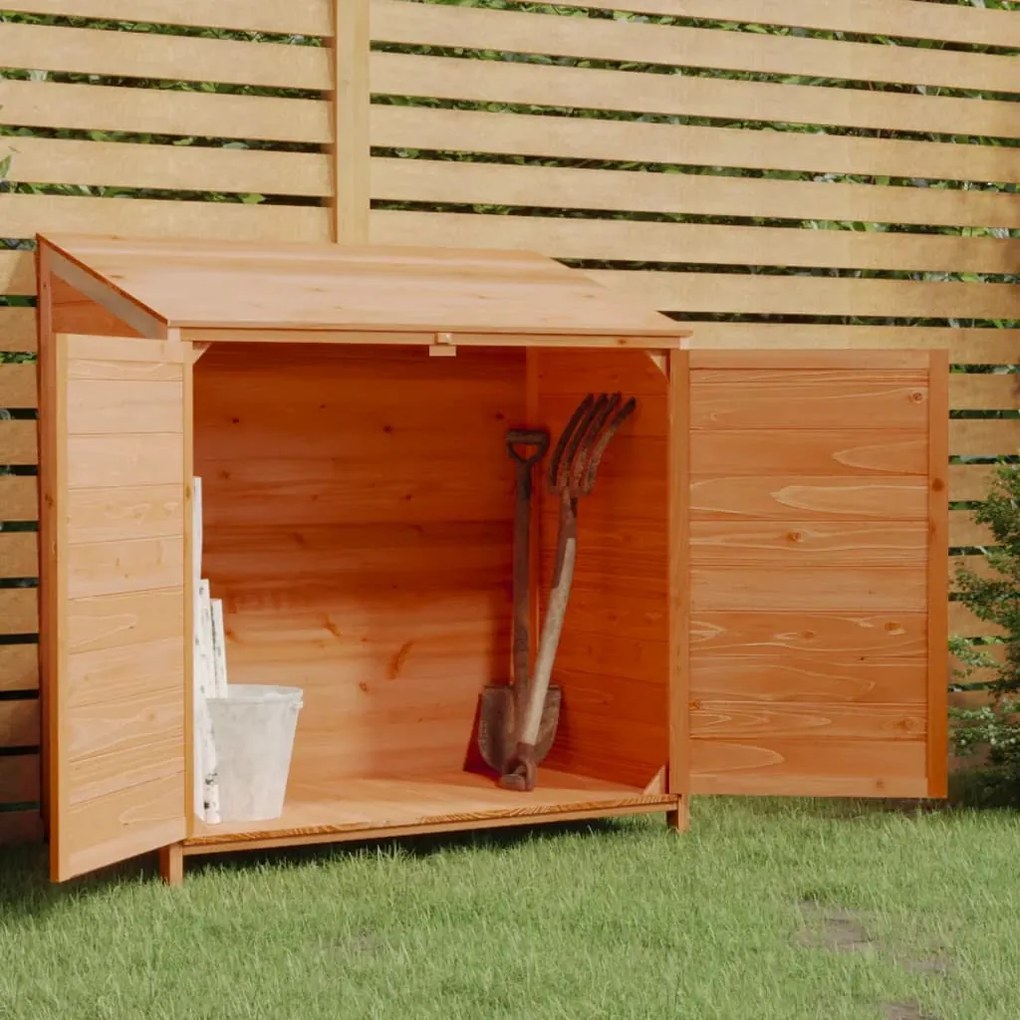 152185 vidaXL Abrigo de jardim 102x52x112 cm madeira de abeto maciça castanho