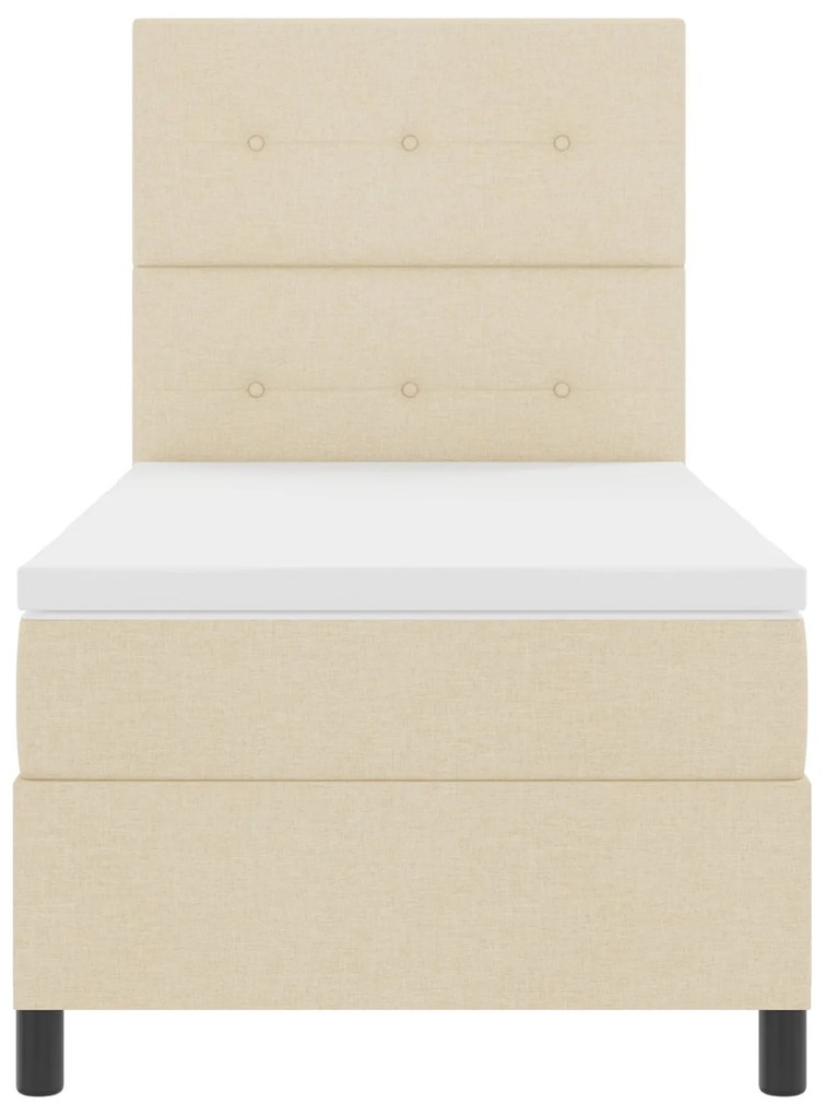 Cama Box Spring com Colchão Bege 90x200 cm Tecido