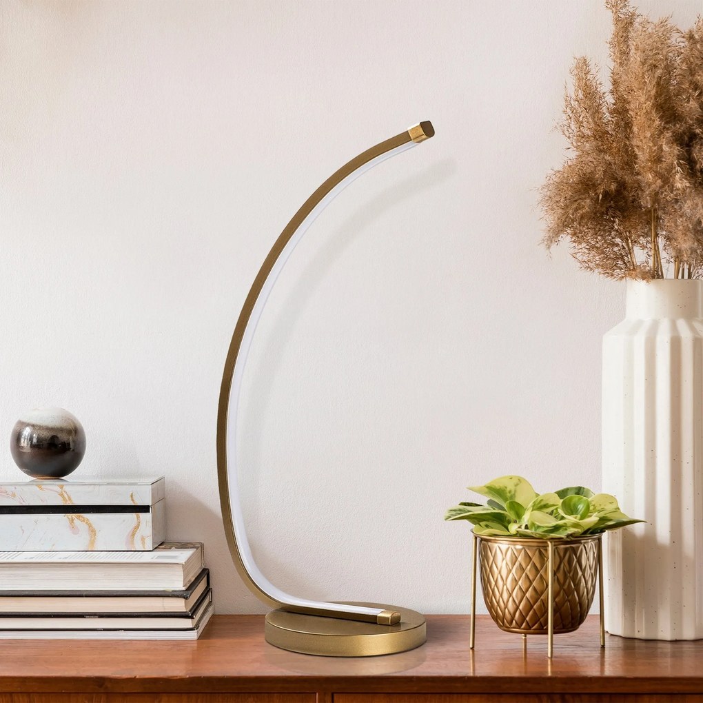 Candeeiro de Mesa Bevel – Dourado – 18 cm x 43 cm x 13 cm