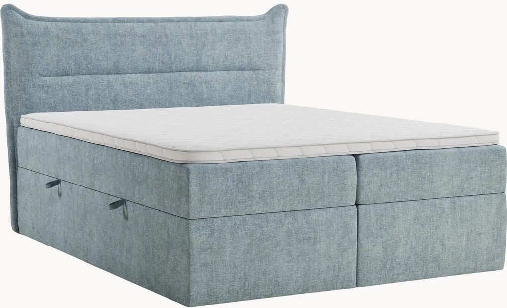 Cama divã em chenille artesanal com arrumação Rialta, H3