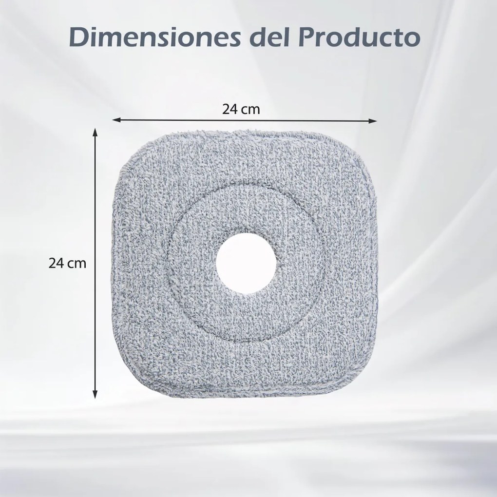 Esfregona giratória com balde separador de água limpa e suja Cabeça quadrada Autoescorregável Panos de microfibra verde menta