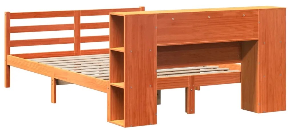 Cama com estante sem colchão 140x190 cm pinho maciço