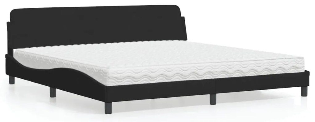 vidaXL Cama com colchão Dover 200x200 cm veludo preto