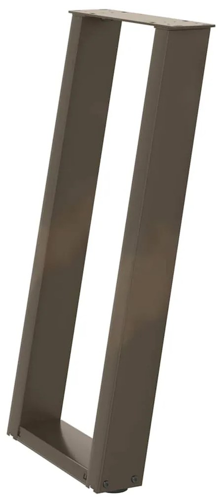 Pés de mesa de console em forma de U, 2 peças, aço natural, 28 x (72-7
