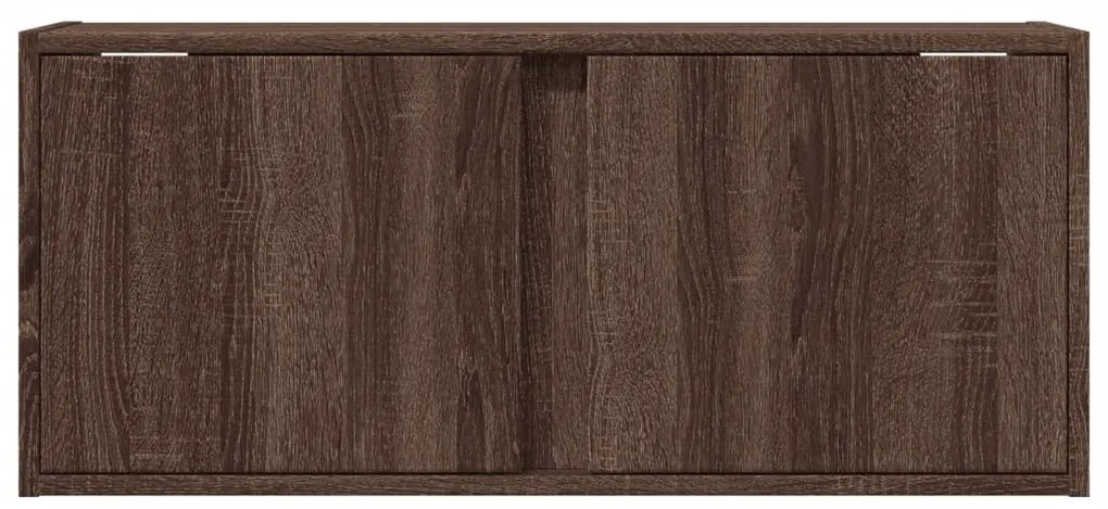 Móvel de parede p/ TV c/ luzes LED 80x31x35cm carvalho castanho