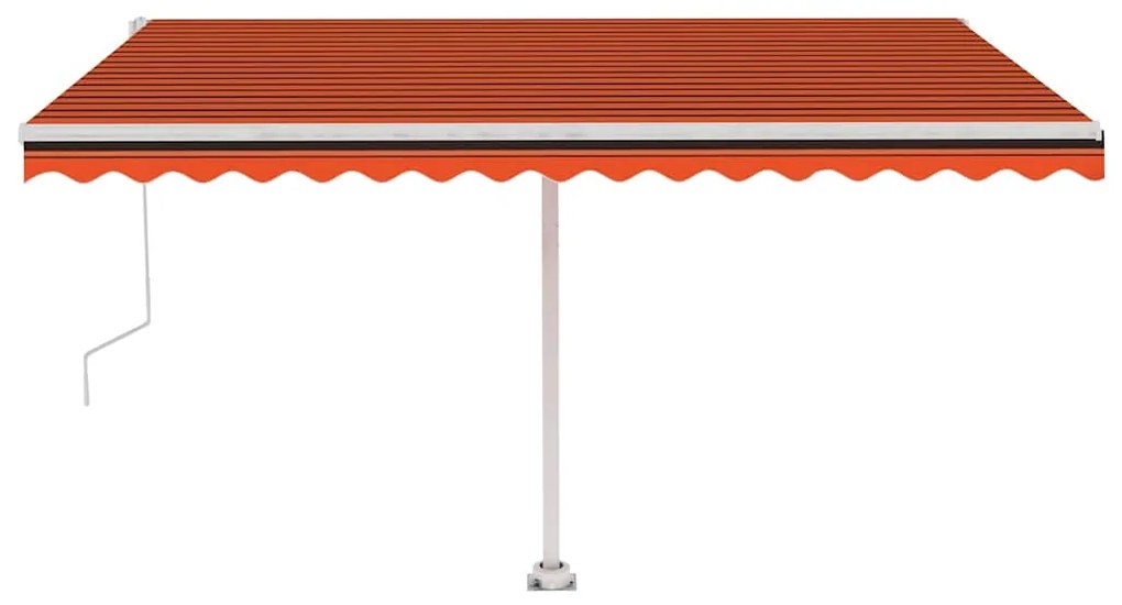 Toldo automático independente 400x300 cm laranja e castanho