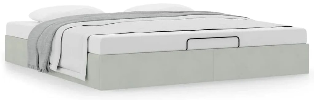 Estrutura de cama otomana sem colchão 180x200 cm cinzento claro