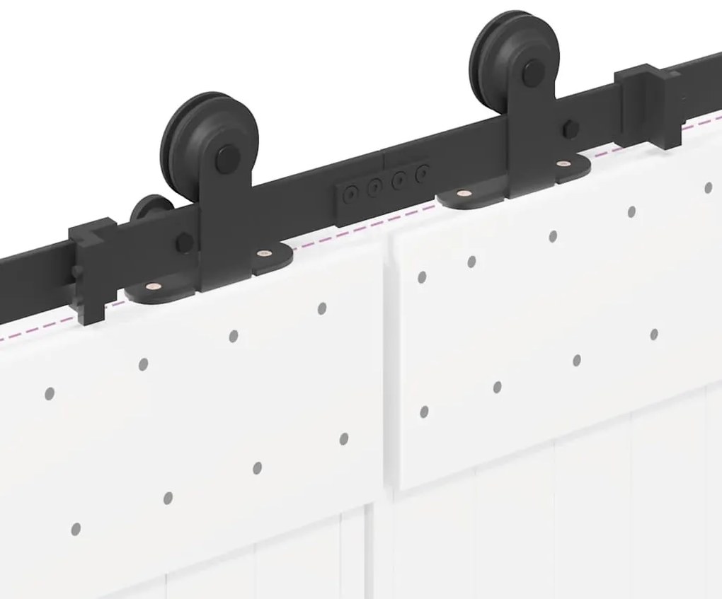 Kit de ferragens para porta deslizante 427 cm aço preto