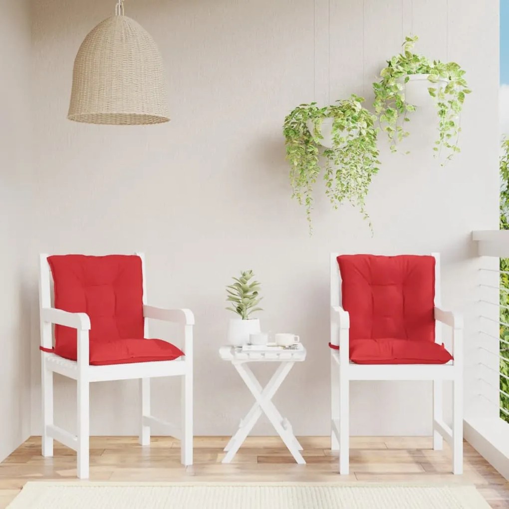 vidaXL Almofadões lombares p/ cadeiras de jardim 2pcs tecido vermelho