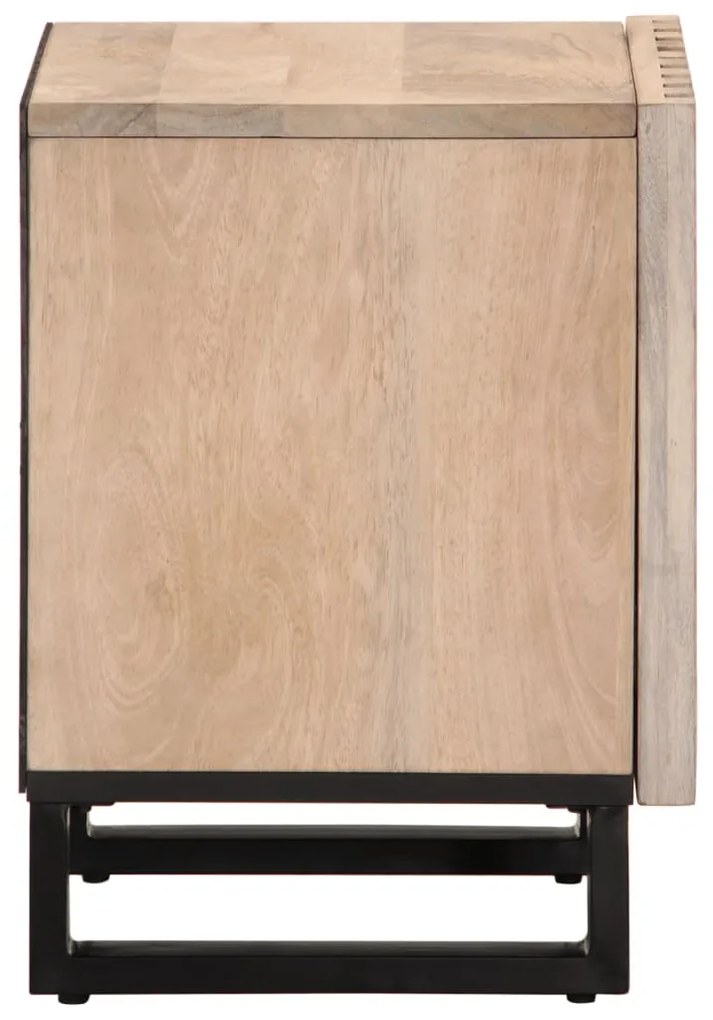 Mesa cabeceira 40x34x46 cm madeira mangueira branqueada maciça
