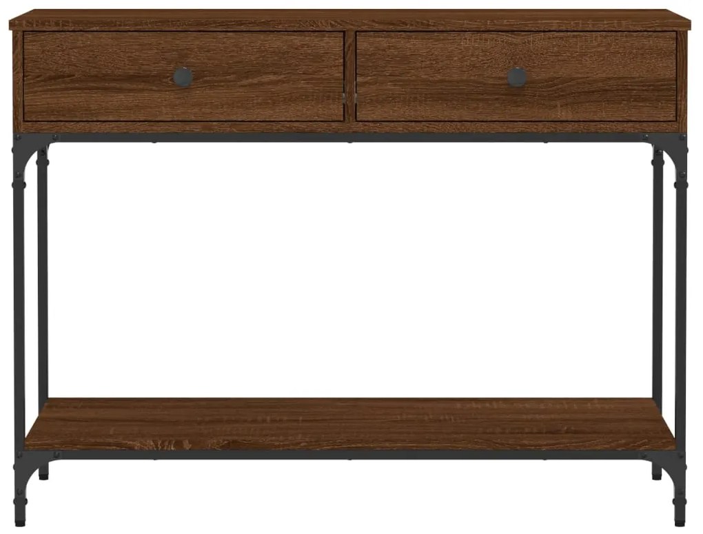 Mesa consola 100x34,5x75 cm derivados madeira carvalho castanho