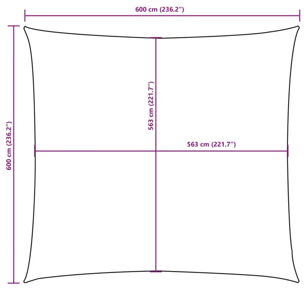 Para-sol estilo vela tecido oxford quadrado 6x6 m terracota